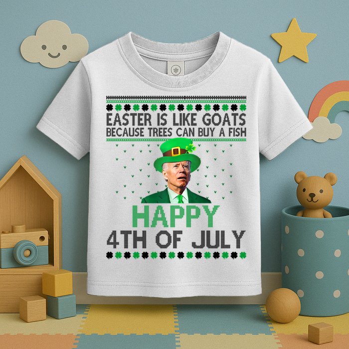 Joe Biden Happy 4th Of July Confused St Patricks Day Funny Toddler T-Shirt