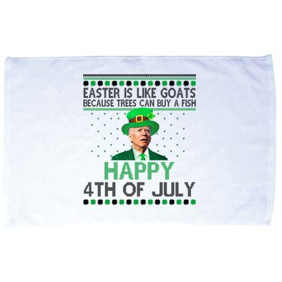 Joe Biden Happy 4th Of July Confused St Patricks Day Funny Microfiber Hand Towel
