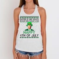 Joe Biden Happy 4th Of July Confused St Patricks Day Funny Women's Knotted Racerback Tank