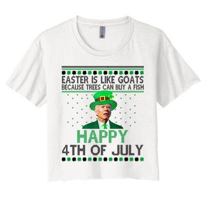 Joe Biden Happy 4th Of July Confused St Patricks Day Funny Crop Top