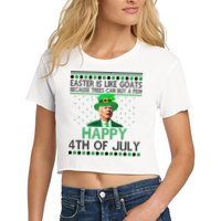 Joe Biden Happy 4th Of July Confused St Patricks Day Funny Crop Top