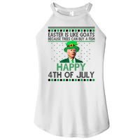 Joe Biden Happy 4th Of July Confused St Patricks Day Funny Women's Perfect Tri Rocker Tank