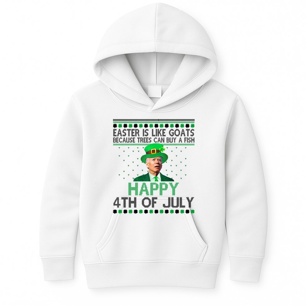 Joe Biden Happy 4th Of July Confused St Patricks Day Funny Kids Hoodie