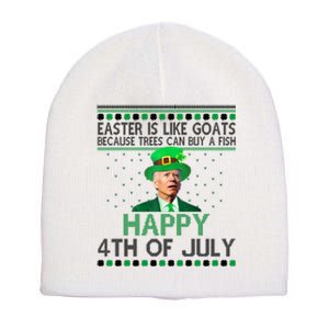 Joe Biden Happy 4th Of July Confused St Patricks Day Funny Short Acrylic Beanie