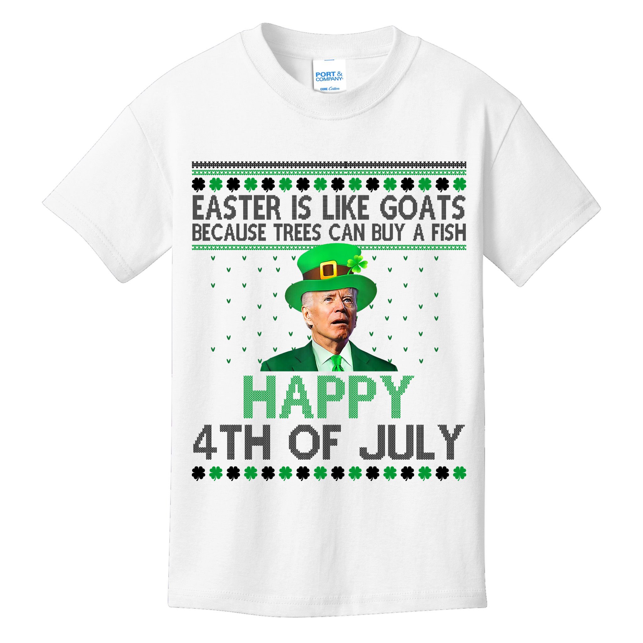 Joe Biden Happy 4th Of July Confused St Patricks Day Funny Kids T-Shirt