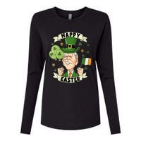 Joe Biden Happy Easter Confused Funny St Patrick's Day Womens Cotton Relaxed Long Sleeve T-Shirt