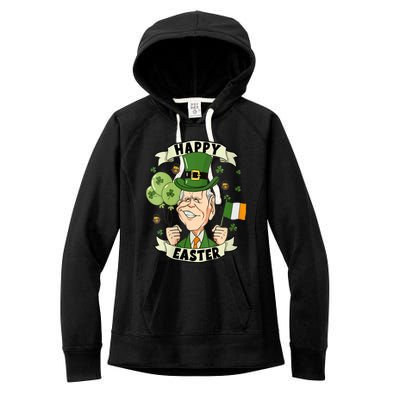 Joe Biden Happy Easter Confused Funny St Patrick's Day Women's Fleece Hoodie