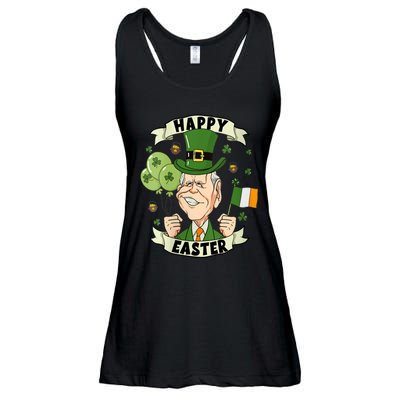 Joe Biden Happy Easter Confused Funny St Patrick's Day Ladies Essential Flowy Tank