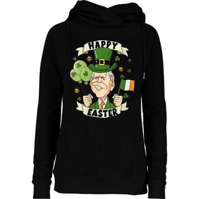 Joe Biden Happy Easter Confused Funny St Patrick's Day Womens Funnel Neck Pullover Hood