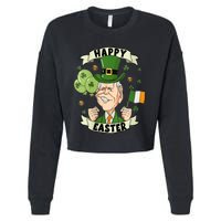 Joe Biden Happy Easter Confused Funny St Patrick's Day Cropped Pullover Crew