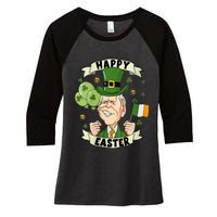 Joe Biden Happy Easter Confused Funny St Patrick's Day Women's Tri-Blend 3/4-Sleeve Raglan Shirt