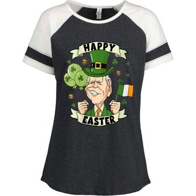 Joe Biden Happy Easter Confused Funny St Patrick's Day Enza Ladies Jersey Colorblock Tee