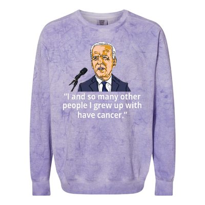 Joe Biden Has Cancer Announcement Colorblast Crewneck Sweatshirt