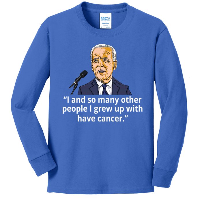 Joe Biden Has Cancer Announcement Kids Long Sleeve Shirt