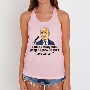 Joe Biden Has Cancer Announcement Women's Knotted Racerback Tank