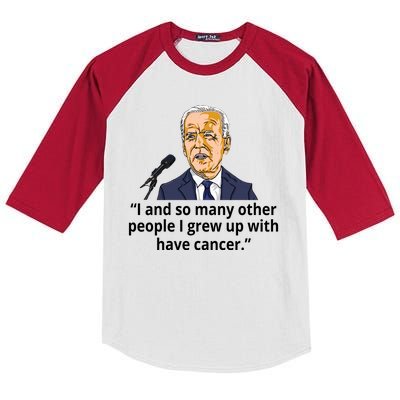 Joe Biden Has Cancer Announcement Kids Colorblock Raglan Jersey