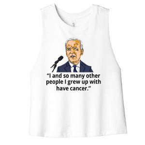 Joe Biden Has Cancer Announcement Women's Racerback Cropped Tank