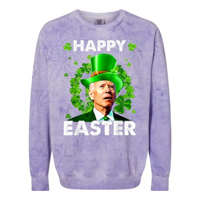 Joe Biden Happy Easter Confused Funny St Patrick's Day Colorblast Crewneck Sweatshirt