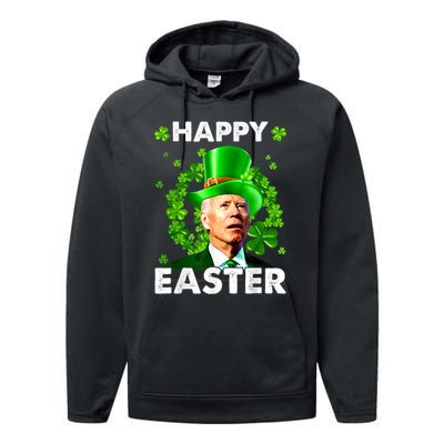 Joe Biden Happy Easter Confused Funny St Patrick's Day Performance Fleece Hoodie