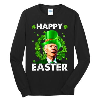 Joe Biden Happy Easter Confused Funny St Patrick's Day Tall Long Sleeve T-Shirt