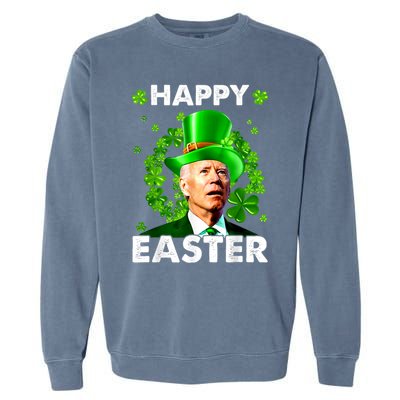 Joe Biden Happy Easter Confused Funny St Patrick's Day Garment-Dyed Sweatshirt