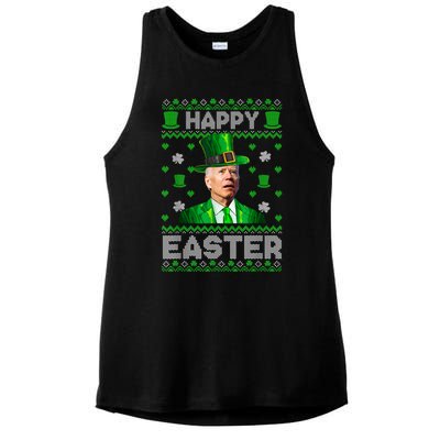 Joe Biden Happy Easter Confused Funny St Patrick's Day Ladies PosiCharge Tri-Blend Wicking Tank