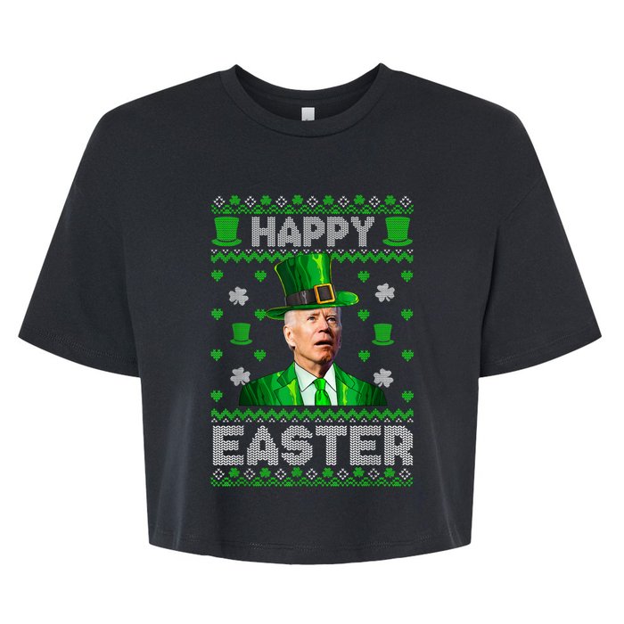 Joe Biden Happy Easter Confused Funny St Patrick's Day Bella+Canvas Jersey Crop Tee