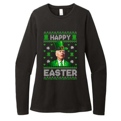 Joe Biden Happy Easter Confused Funny St Patrick's Day Womens CVC Long Sleeve Shirt