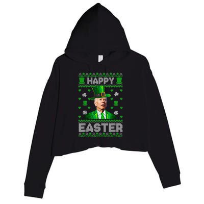 Joe Biden Happy Easter Confused Funny St Patrick's Day Crop Fleece Hoodie