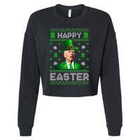 Joe Biden Happy Easter Confused Funny St Patrick's Day Cropped Pullover Crew