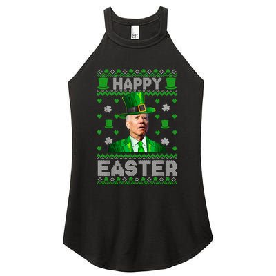 Joe Biden Happy Easter Confused Funny St Patrick's Day Women's Perfect Tri Rocker Tank