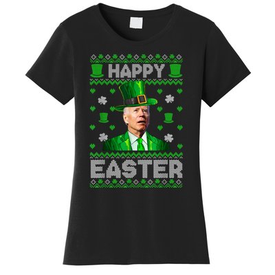 Joe Biden Happy Easter Confused Funny St Patrick's Day Women's T-Shirt