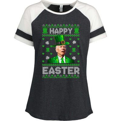 Joe Biden Happy Easter Confused Funny St Patrick's Day Enza Ladies Jersey Colorblock Tee