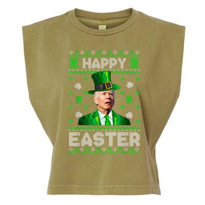 Joe Biden Happy Easter Confused Funny St Patrick's Day Garment-Dyed Women's Muscle Tee