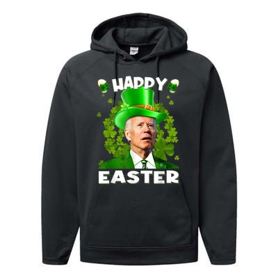 Joe Biden Happy Easter Confused Funny St Patrick's Day Performance Fleece Hoodie