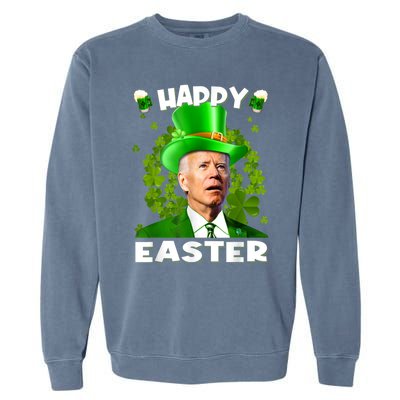 Joe Biden Happy Easter Confused Funny St Patrick's Day Garment-Dyed Sweatshirt