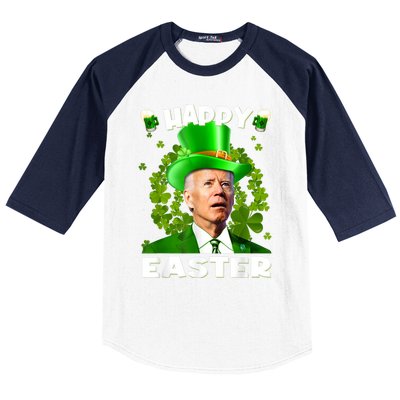 Joe Biden Happy Easter Confused Funny St Patrick's Day Baseball Sleeve Shirt