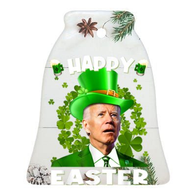 Joe Biden Happy Easter Confused Funny St Patrick's Day Ceramic Bell Ornament