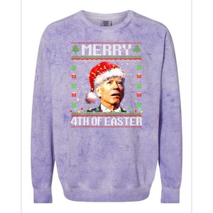 Joe Biden Happy 4th Easter Ugly Christmas Sweater Colorblast Crewneck Sweatshirt