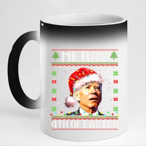 Joe Biden Happy 4th Easter Ugly Christmas Sweater 11oz Black Color Changing Mug