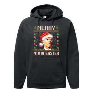 Joe Biden Happy 4th Easter Ugly Christmas Sweater Performance Fleece Hoodie