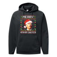 Joe Biden Happy 4th Easter Ugly Christmas Sweater Performance Fleece Hoodie