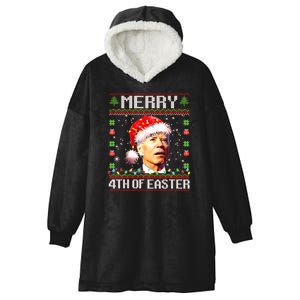 Joe Biden Happy 4th Easter Ugly Christmas Sweater Hooded Wearable Blanket