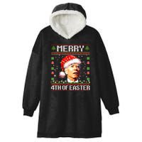 Joe Biden Happy 4th Easter Ugly Christmas Sweater Hooded Wearable Blanket