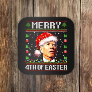 Joe Biden Happy 4th Easter Ugly Christmas Sweater Coaster