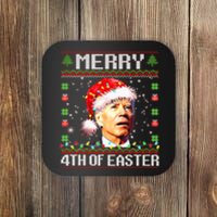 Joe Biden Happy 4th Easter Ugly Christmas Sweater Coaster