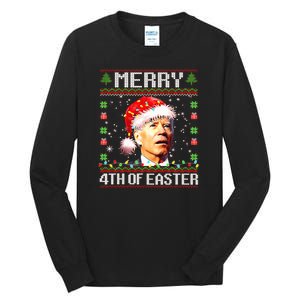 Joe Biden Happy 4th Easter Ugly Christmas Sweater Tall Long Sleeve T-Shirt