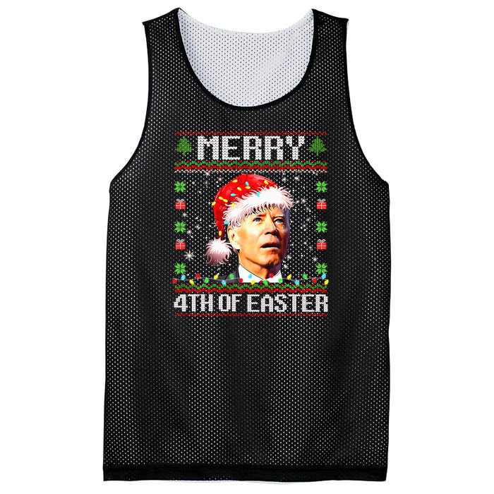 Joe Biden Happy 4th Easter Ugly Christmas Sweater Mesh Reversible Basketball Jersey Tank