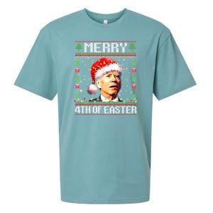 Joe Biden Happy 4th Easter Ugly Christmas Sweater Sueded Cloud Jersey T-Shirt