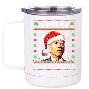 Joe Biden Happy 4th Easter Ugly Christmas Sweater 12 oz Stainless Steel Tumbler Cup